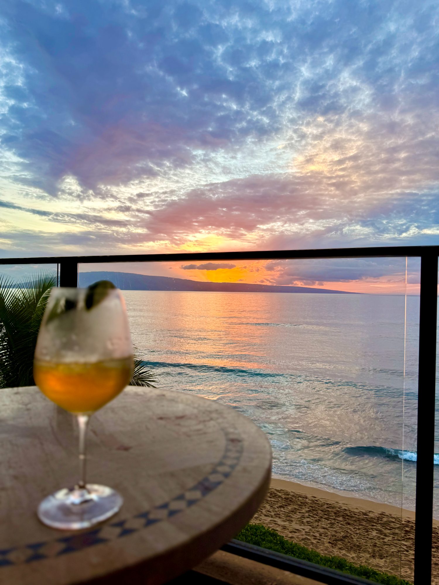 Sunset cocktail on the lanai